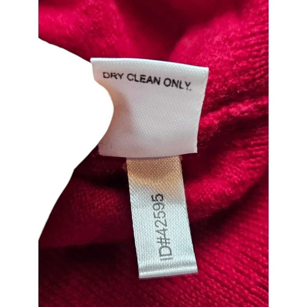 Express Design Studio Italian Merino Wool Sweater Mens Size Medium Red V-Neck‎